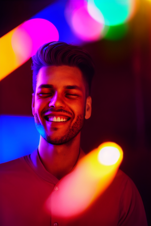 farbenfrohes KI-Profilbild mit Bokeh-Effekt
